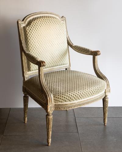 Henri Jacob SET OF FOUR LATE 18TH CENTURY LOUIS XVI FAUTEUILS BY HENRI JACOB