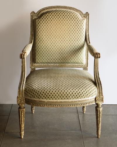 Henri Jacob SET OF FOUR LATE 18TH CENTURY LOUIS XVI FAUTEUILS BY HENRI JACOB