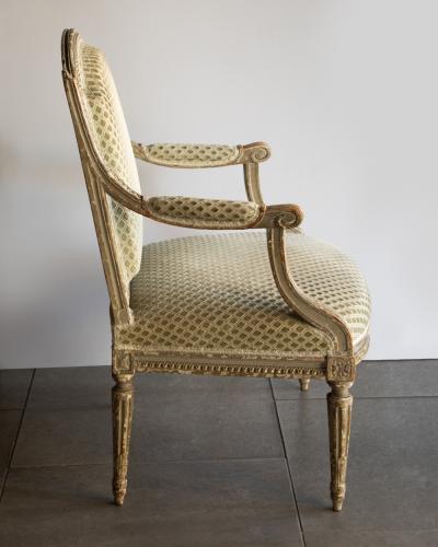 Henri Jacob SET OF FOUR LATE 18TH CENTURY LOUIS XVI FAUTEUILS BY HENRI JACOB