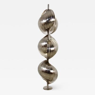 Henri Mathieu Henry Mathieu floor lamp Moon with 3 steel light shades France 1970s