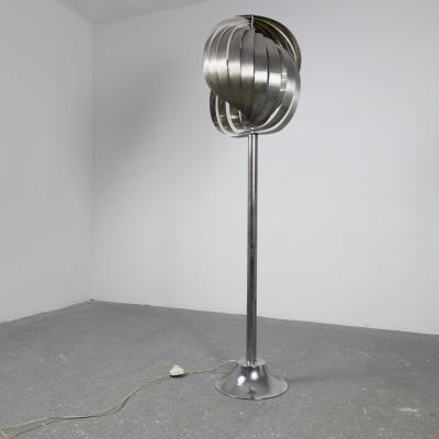 Henri Mathieu Space Age Metal Floor Lamp by Henri Mathieu France 1970s