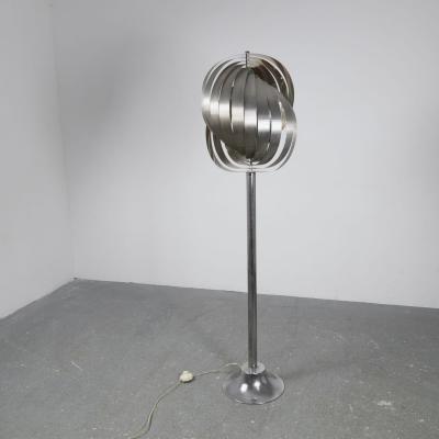 Henri Mathieu Space Age Metal Floor Lamp by Henri Mathieu France 1970s