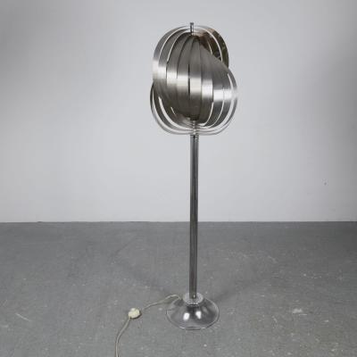 Henri Mathieu Space Age Metal Floor Lamp by Henri Mathieu France 1970s