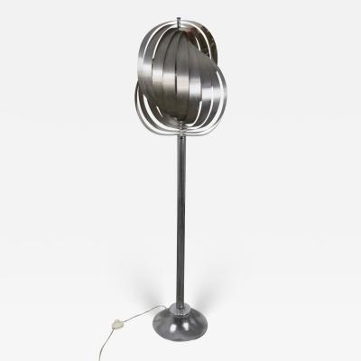 Henri Mathieu Space Age Metal Floor Lamp by Henri Mathieu France 1970s