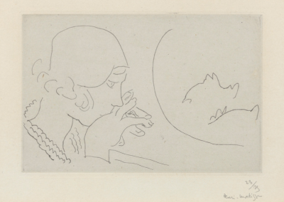 Henri Matisse Jeune femme contemplant un Bocal de Poissons Rouge 1929