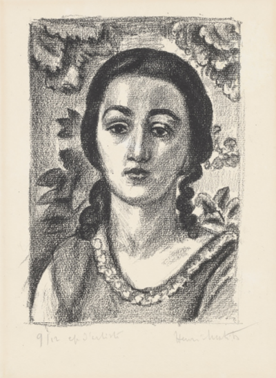 Henri Matisse Jeune fille aux boucles brunes 1924