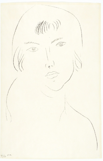 Henri Matisse Visage la frange 1913