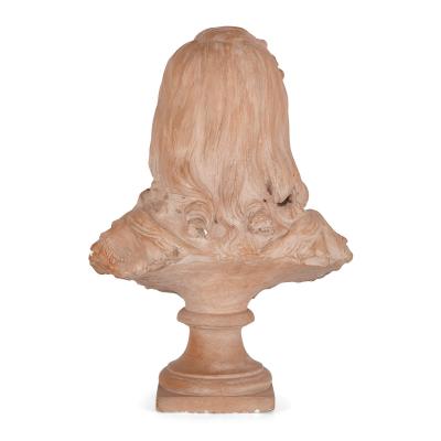 Henri Weigele Terracotta portrait bust of a girl by Henri Weigele