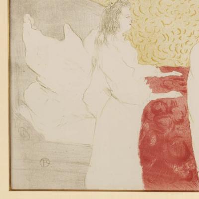 Henri de Toulouse Lautrec Henri de Toulouse Lautrec Woman in Bed Profile Lithograph