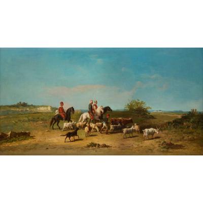 Henri van Wijk Set of four Orientalist landscape paintings by van Wijk