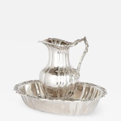 Henrik August Lang Early Russian silver ewer and basin set by Lang