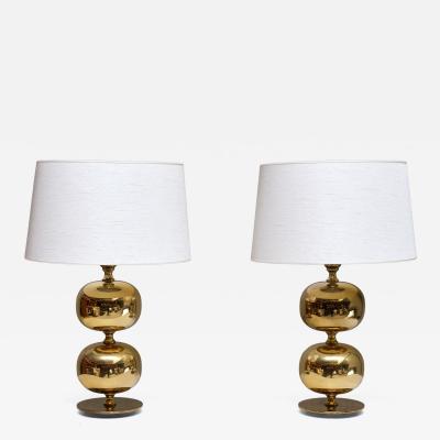 Henrik Blomqvist Pair of Henrik Blomqvist Brass Table Lamps Stilarmatur Tran s Sweden 1960s