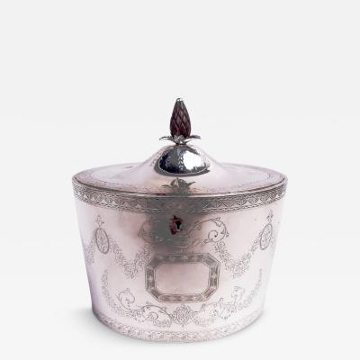 Henry Chawner Chawner English Georgian Neoclassical Sterling Silver Tea Caddy 1788