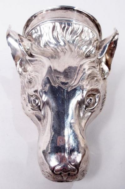 Henry Chawner Henry Chawner English Georgian Sterling Silver Fox Stirrup Cup 1788
