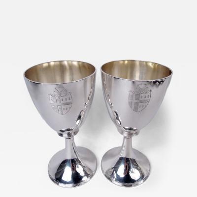 Henry Chawner Pair of Chawner Eames English Georgian Neoclassical Goblets 1796