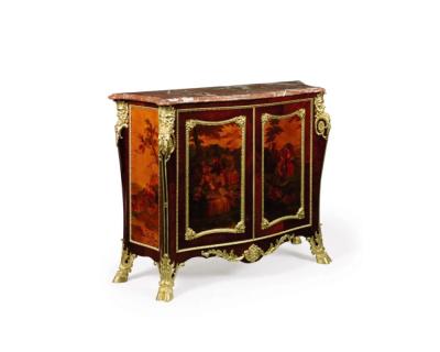 Henry Dasson An Exceptional French Ormolu and Vernis Martin Kingwood Commode Dasson