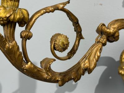 Henry Dasson Attr Louis XVI Wall Sconces Bronze France 1860s