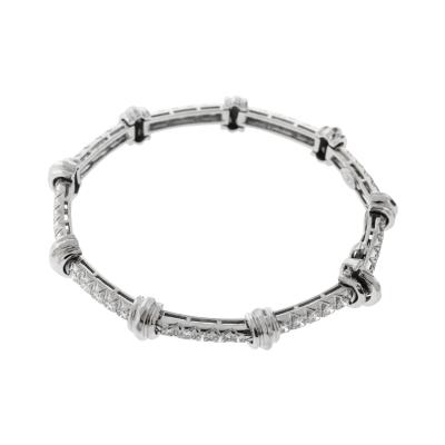 Henry Dunay Henry Dunay Diamond Hammered Platinum Bracelet