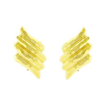 Henry Dunay Henry Dunay Hammered Gold Wing Earrings
