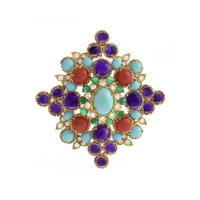 Henry Dunay Henry Dunay Multi Gemstone Brooch