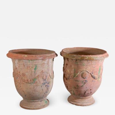 Henry Gautier Pair of Large 18th Century Anduze Jars
