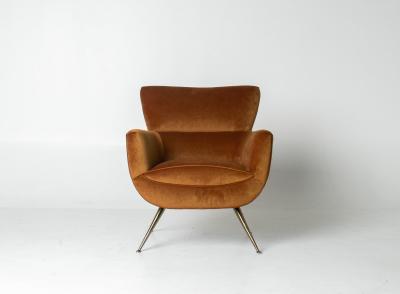 Henry Glass Henry Glass Forecast Lounge Chair in Bronze Velvet