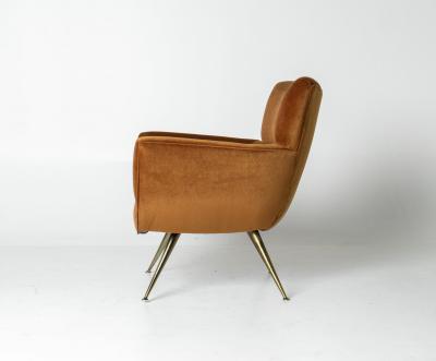 Henry Glass Henry Glass Forecast Lounge Chair in Bronze Velvet