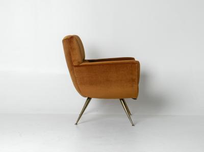 Henry Glass Henry Glass Forecast Lounge Chair in Bronze Velvet