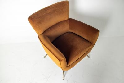 Henry Glass Henry Glass Forecast Lounge Chair in Bronze Velvet