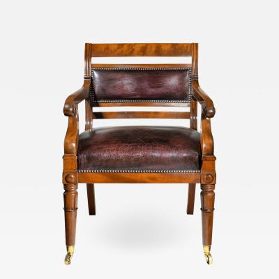 Henry Holland A mahogany library chair in the manner of Henry Holland