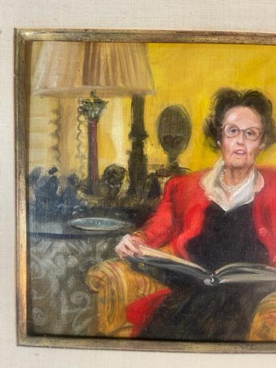 Henry Koehler PORTRAIT OF WOMAN WITH BOOK PAINTING BY HENRY KOEHLER