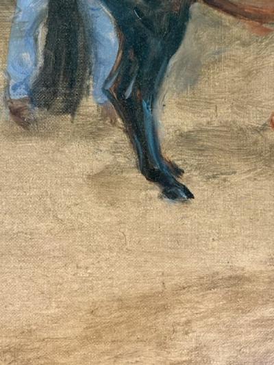 Henry Koehler TITLED THE TEASER COOLMORE HORSE STUDDING PAINTING BY HENRY KOEHLER