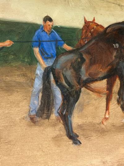 Henry Koehler TITLED THE TEASER COOLMORE HORSE STUDDING PAINTING BY HENRY KOEHLER
