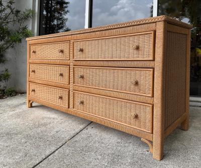 Henry Link Coastal Henry Link Woven Wicker 6 Drawer Dresser for Lexington Furniture