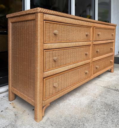 Henry Link Coastal Henry Link Woven Wicker 6 Drawer Dresser for Lexington Furniture