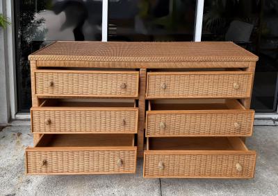 Henry Link Coastal Henry Link Woven Wicker 6 Drawer Dresser for Lexington Furniture