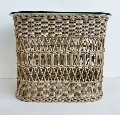 Henry Link Henry Link Lexington Wicker Glass Coffee Table Side Table Set