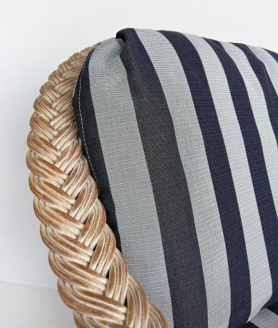 Henry Link Henry Link Rattan Lounge Chairs Ottomans New Sunbrella Upholstery 2 pairs