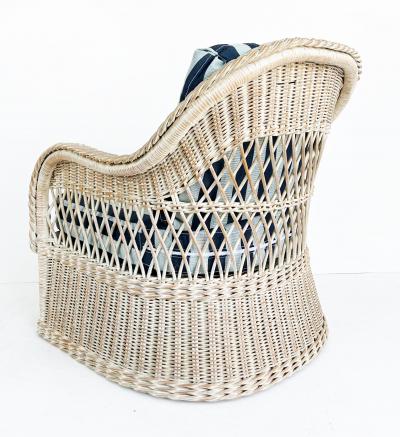 Henry Link Henry Link Rattan Lounge Chairs Ottomans New Sunbrella Upholstery 2 pairs