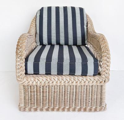 Henry Link Henry Link Rattan Lounge Chairs Ottomans New Sunbrella Upholstery 2 pairs
