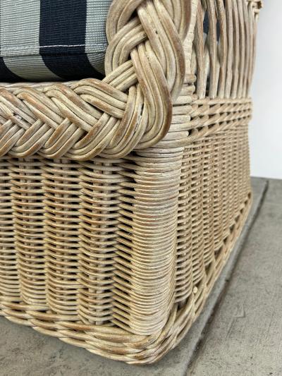 Henry Link Henry Link Rattan Sofa with New Sunbrella Upholstery and Cushions
