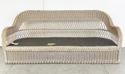 Henry Link Henry Link Rattan Sofa with New Sunbrella Upholstery and Cushions
