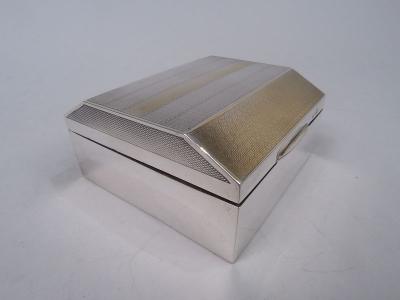 Henry Matthews Antique English Art Deco Sterling Silver Box 1927