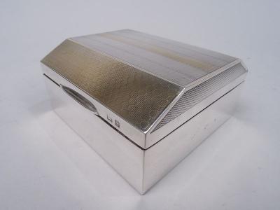 Henry Matthews Antique English Art Deco Sterling Silver Box 1927