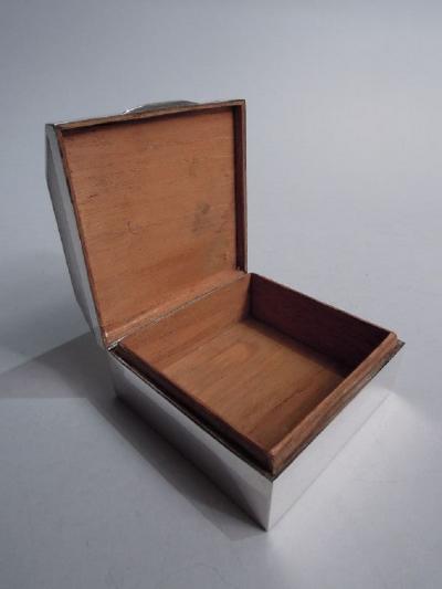 Henry Matthews Antique English Art Deco Sterling Silver Box 1927