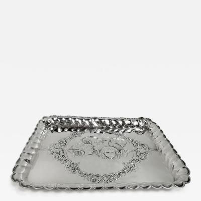 Henry Matthews English Edwardian Georgian Tray with Reynolds Angel s Heads 1903