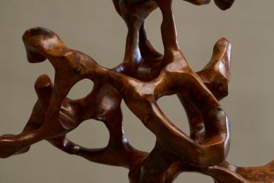 Henry Moore Large Organic Sculpture in Burl Wood Mid 20th Century