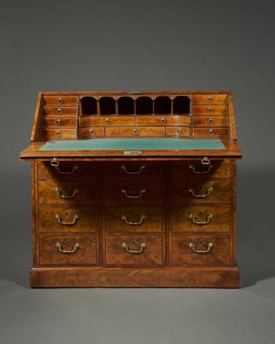Henry Newdick s Private Desk Late George II highly figured mahogany bureau
