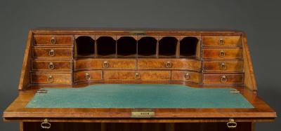 Henry Newdick s Private Desk Late George II highly figured mahogany bureau