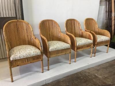 Henry Olko Vintage Henry Olko Set of 4 Bamboo Chairs